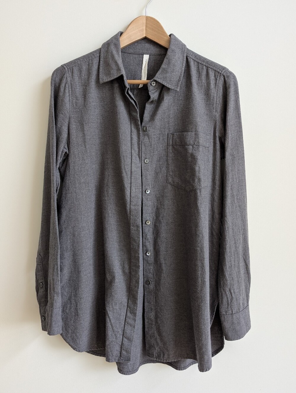 Babaton Cotton Wool Small Classic Grey Soft Button Down Shirt